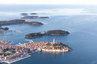 Vue oblique de Rovinj dans le département Gespanschaft Istrien, Croatie