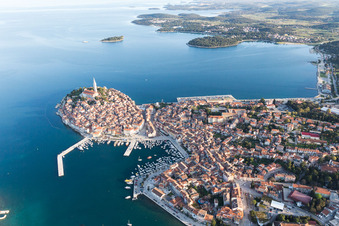 Vue oblique de Rovinj dans le département Gespanschaft Istrien, Croatie