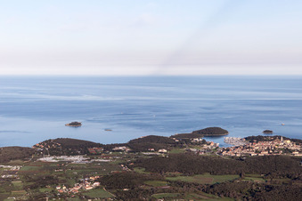 Vue d'oiseau de Vrsar dans le département Gespanschaft Istrien, Croatie