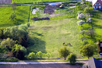 Photographie aérienne de Schœnenbourg dans le département Bas Rhin, France