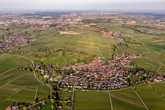 Vue aérienne de Ilbesheim bei Landau dans le département Rhénanie-Palatinat, Allemagne