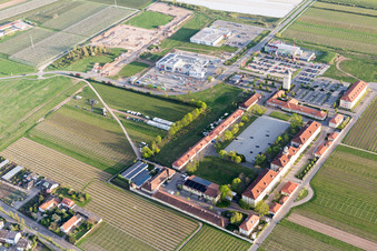 Vue oblique de Le quartier de Hornbach à Neustadt an der Weinstraße dans le département Rhénanie-Palatinat, Allemagne