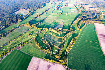 Vue aérienne de Club de golf du Palatinat à le quartier Geinsheim in Neustadt an der Weinstraße dans le département Rhénanie-Palatinat, Allemagne