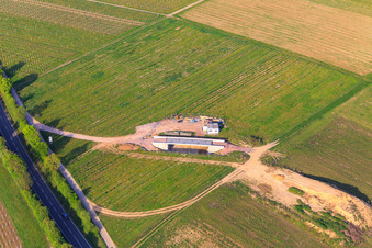 Vue aérienne de Chantier de construction du pont pour la rocade B38 à Impflingen dans le département Rhénanie-Palatinat, Allemagne