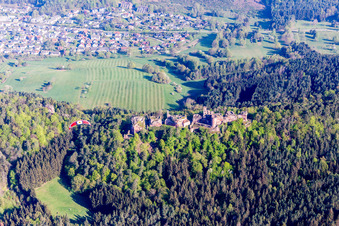 Vue aérienne de Ruines d'Altdahn à Dahn dans le département Rhénanie-Palatinat, Allemagne