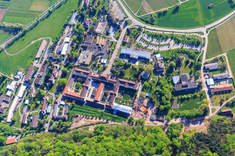 Vue aérienne de Pfalzklinik Landeck de l'ouest avec Pfalzklinikum pour psychiatrie et neurologie Département de psychiatrie générale à Klingenmünster dans le département Rhénanie-Palatinat, Allemagne