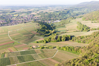 Vue aérienne de Sonnenberg à Wissembourg dans le département Bas Rhin, France
