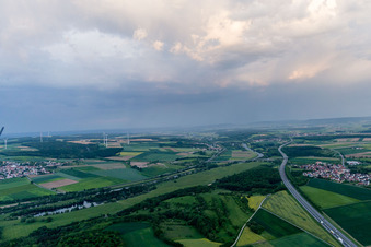 Vue aérienne de A70 à le quartier Weyer in Gochsheim dans le département Bavière, Allemagne