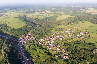 Vue aérienne de Hottviller dans le département Moselle, France