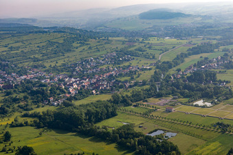 Vue aérienne de Parc culturel européen de Bliesbruck-Reinheim à le quartier Reinheim in Gersheim dans le département Sarre, Allemagne
