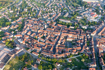 Sarre-Union dans le département Bas Rhin, France d'en haut