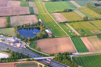 Vue aérienne de Site de vol à voile Dannstadt du site de vol à voile Giulini eV à le quartier Dannstadt in Dannstadt-Schauernheim dans le département Rhénanie-Palatinat, Allemagne
