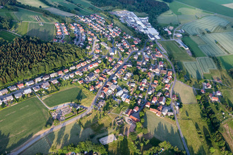 Vue aérienne de Du nord-ouest à le quartier Krumbach in Limbach dans le département Bade-Wurtemberg, Allemagne
