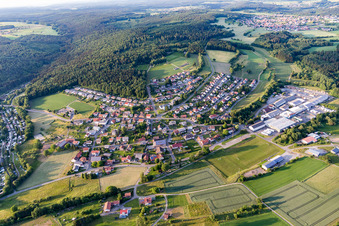 Vue aérienne de Du sud-ouest à le quartier Krumbach in Limbach dans le département Bade-Wurtemberg, Allemagne