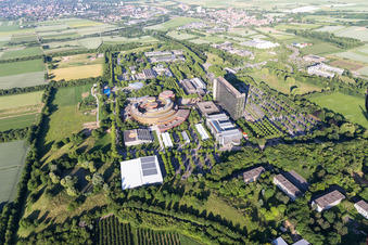 Quartier Lerchenberg in Mainz dans le département Rhénanie-Palatinat, Allemagne depuis l'avion