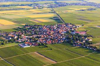 Vue aérienne de Vue du nord à Gundheim dans le département Rhénanie-Palatinat, Allemagne