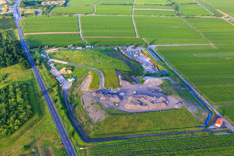 Vue aérienne de Centre de recyclage Friedelsheim - Société de gestion des déchets (AWB) à Friedelsheim dans le département Rhénanie-Palatinat, Allemagne