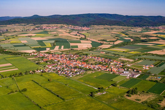 Vue aérienne de Village du sud-est à Schweighofen dans le département Rhénanie-Palatinat, Allemagne