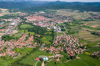 Quartier Altenstadt in Wissembourg dans le département Bas Rhin, France vue d'en haut