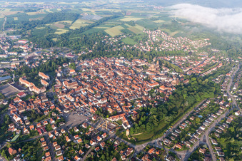Vue aérienne de Quartier Schweigen in Wissembourg dans le département Bas Rhin, France