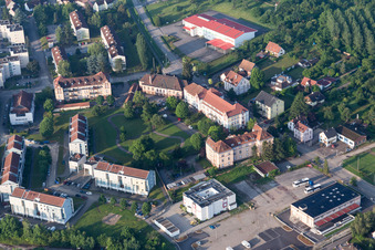 Vue d'oiseau de Wissembourg dans le département Bas Rhin, France