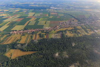 Vue aérienne de La Saarstrasse vue du sud à Kandel dans le département Rhénanie-Palatinat, Allemagne