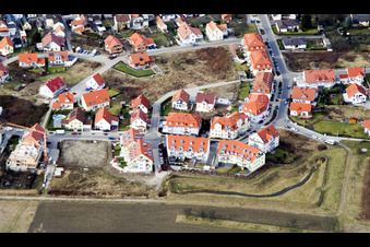 Vue aérienne de O à le quartier Maximiliansau in Wörth am Rhein dans le département Rhénanie-Palatinat, Allemagne