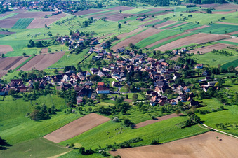 Vue oblique de Memmelshoffen dans le département Bas Rhin, France
