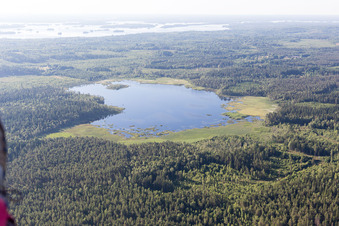 Vue aérienne de Flogmyran dans le département Kronoberg, Suède