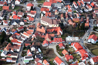 Vue aérienne de Centre à le quartier Maximiliansau in Wörth am Rhein dans le département Rhénanie-Palatinat, Allemagne