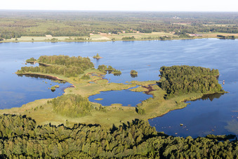 Vue aérienne de Hårestorp dans le département Kronoberg, Suède