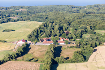 Photographie aérienne de Klintholm Mon (DK), Dieux de Klintholm à Borre dans le département Sjaelland, Danemark