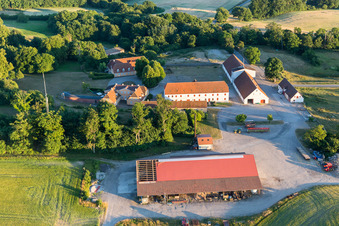 Klintholm Mon (DK), Dieux de Klintholm à Borre dans le département Sjaelland, Danemark vue d'en haut
