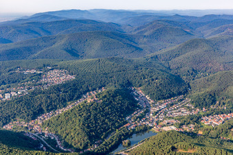 Vue aérienne de Ruines du monastère de Limbourg à le quartier Hausen in Bad Dürkheim dans le département Rhénanie-Palatinat, Allemagne