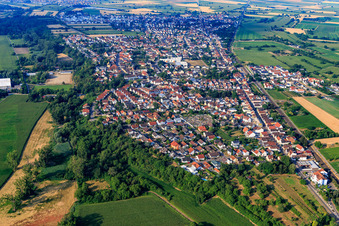 Vue aérienne de Friedhofstr à le quartier Berghausen in Römerberg dans le département Rhénanie-Palatinat, Allemagne