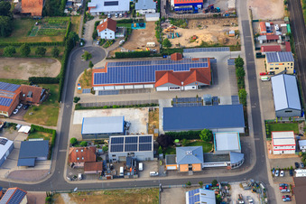 Vue aérienne de ALDI SUD à Rheinzabern dans le département Rhénanie-Palatinat, Allemagne