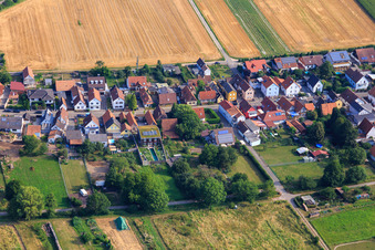 Vue aérienne de Burgweg x Dorfbach à Freckenfeld dans le département Rhénanie-Palatinat, Allemagne