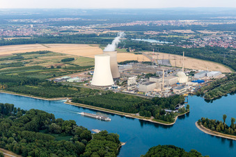 Photographie aérienne de Centrale nucléaire à Philippsburg dans le département Bade-Wurtemberg, Allemagne