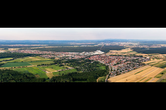 Vue aérienne de Panorama à le quartier Graben in Graben-Neudorf dans le département Bade-Wurtemberg, Allemagne