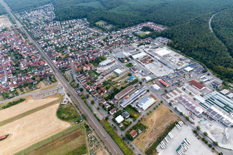 Photographie aérienne de Zone industrielle de Spöckerbuchenstr à le quartier Friedrichstal in Stutensee dans le département Bade-Wurtemberg, Allemagne