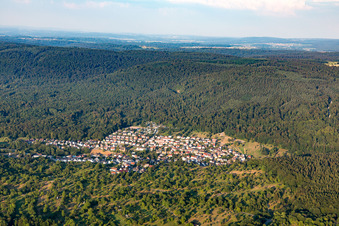 Vue aérienne de De l'ouest à le quartier Waldprechtsweier in Malsch dans le département Bade-Wurtemberg, Allemagne