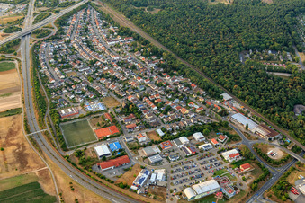 Photographie aérienne de Quartier Hirschacker à Schwetzingen dans le département Bade-Wurtemberg, Allemagne