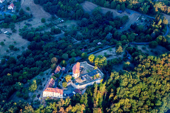 Vue aérienne de Complexe du château du Schloss Café Reichenberg (Odenwald) à Reichelsheim dans le département Hesse, Allemagne