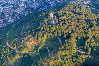 Vue aérienne de Starkenburg à Heppenheim dans le département Hesse, Allemagne