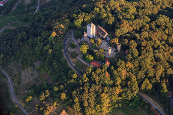 Vue aérienne de Starkenburg à Heppenheim dans le département Hesse, Allemagne