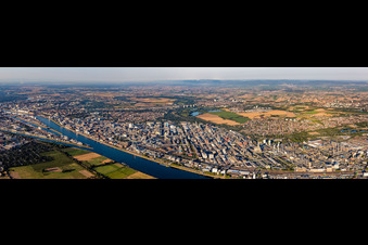Vue aérienne de Panorama à le quartier BASF in Ludwigshafen am Rhein dans le département Rhénanie-Palatinat, Allemagne