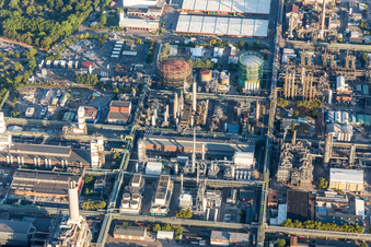 Vue oblique de Quartier BASF in Ludwigshafen am Rhein dans le département Rhénanie-Palatinat, Allemagne