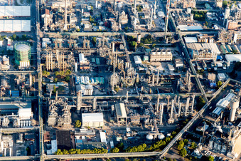 Quartier BASF in Ludwigshafen am Rhein dans le département Rhénanie-Palatinat, Allemagne d'en haut