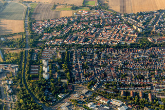 Quartier Gartenstadt in Ludwigshafen am Rhein dans le département Rhénanie-Palatinat, Allemagne hors des airs
