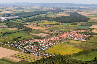 Photographie aérienne de Du nord-est à Erlenbach bei Kandel dans le département Rhénanie-Palatinat, Allemagne